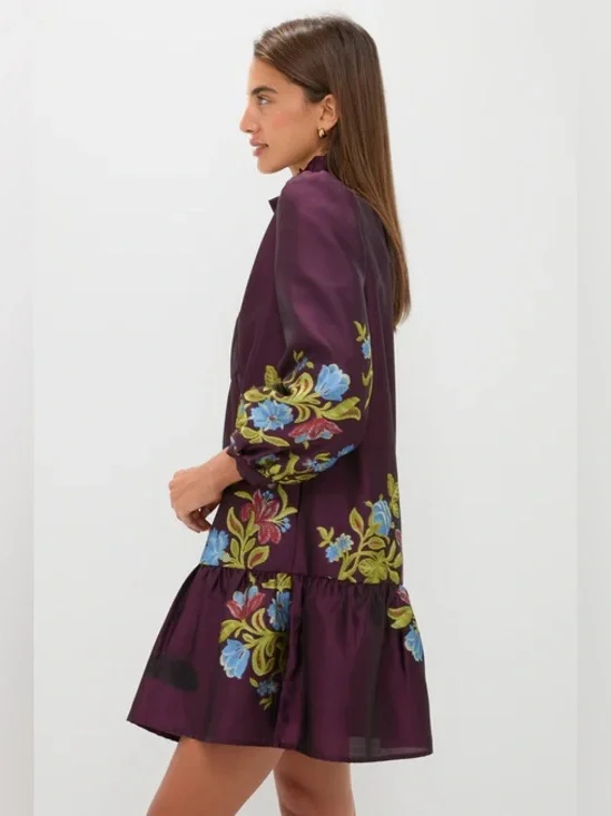 Tuckernuck Winetasting Dianthus Jacquard Palmerston Dress - Picture 4 of 6